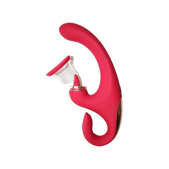 3-in-1 Women’s Multi-Point Stimulator – G-Spot, A-Spot & Clitoral Licking Suction Toy, 9 Vibration Modes, 4 Suction Modes, Waterproof & Rechargeable