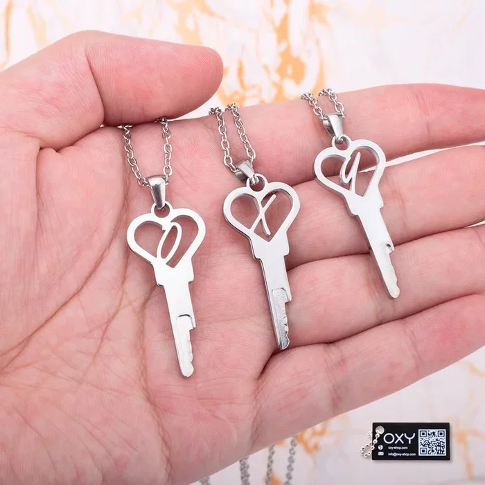 “From A to Z ” – Personalized Heart Shaped Key Necklace
