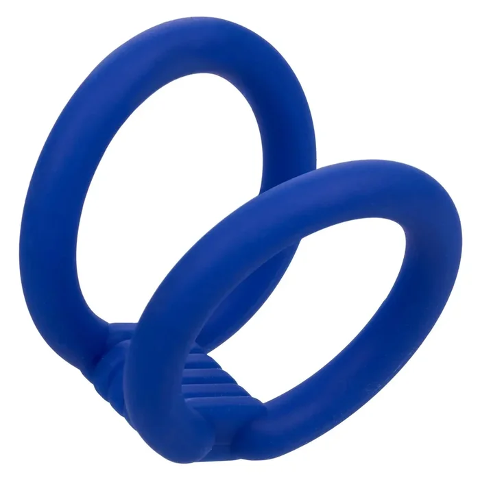 Admiral Dual Premium Silicone Penis Ring Cage Blue