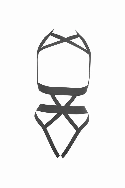 Allure Kitten I`m Yours Teddy Strappy Open Cup Black One Size