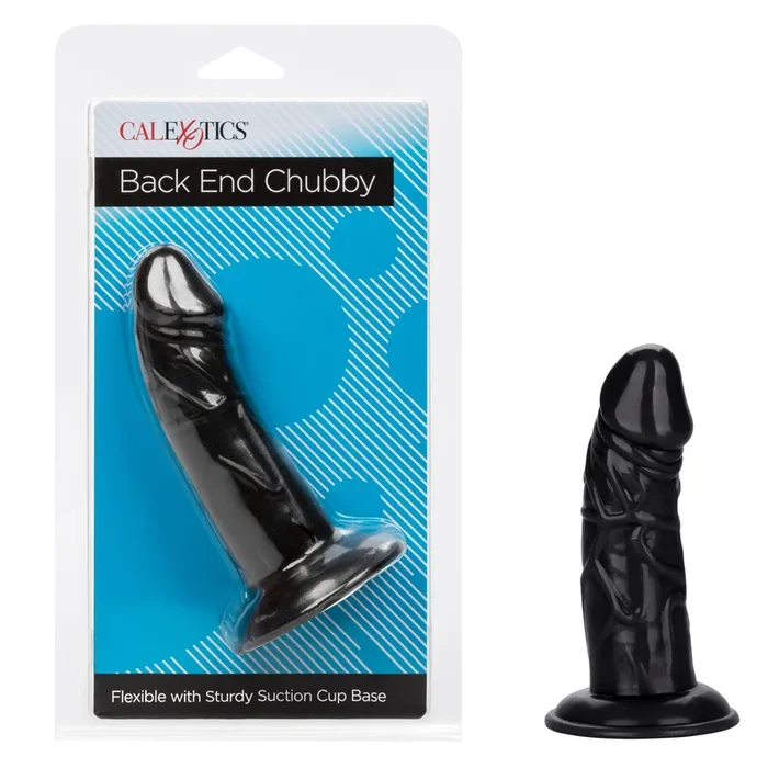 Anal Toys Back End Chubby Suction Cup Base Dildo – Black