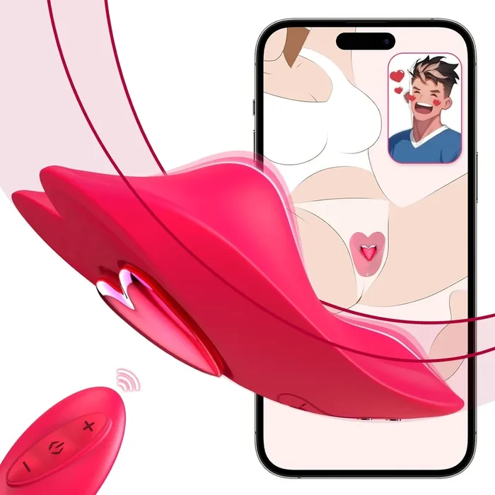 App Cellphone Wearable Tickle Panties – Detachable Magnetic Heart Keeps It In Place, Kinky Game Nights (<40 dB)