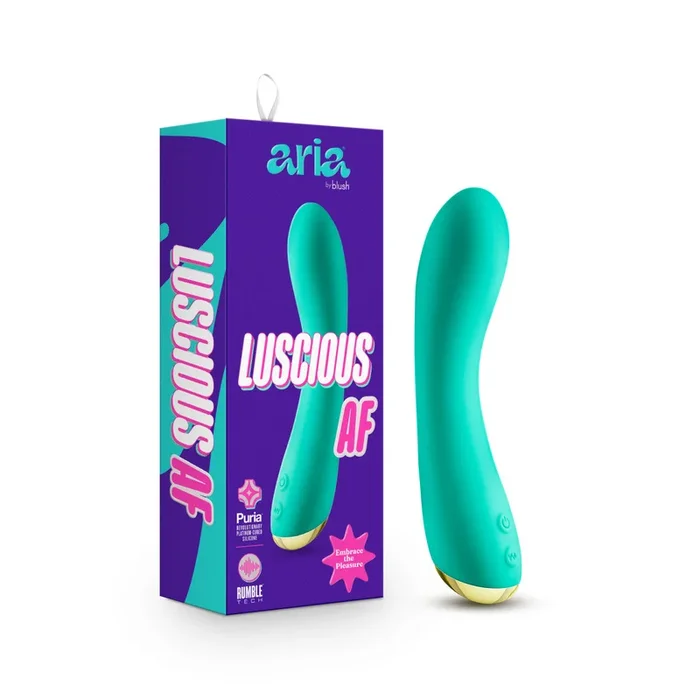 ARIA® By Blush® | Luscious AF: Enhanced G-Spot Stimulation Teal Silicone Vibrator with Powerful RumboTech™ Technology