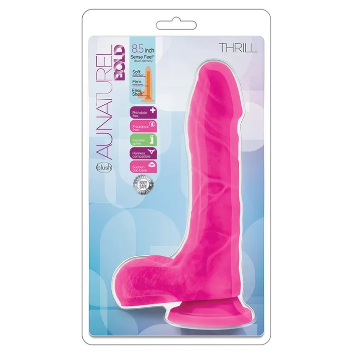 Au Natural Bold Thrill Dildo-Pink 8.5″