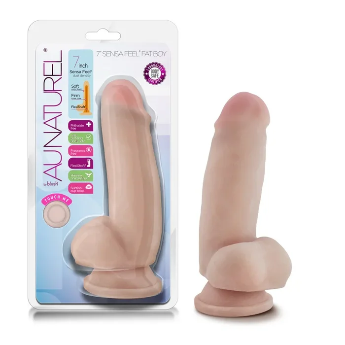 Au Naturel By Blush® | Realistic Beige 7-Inch Long Dildo With Balls & Suction Cup Base