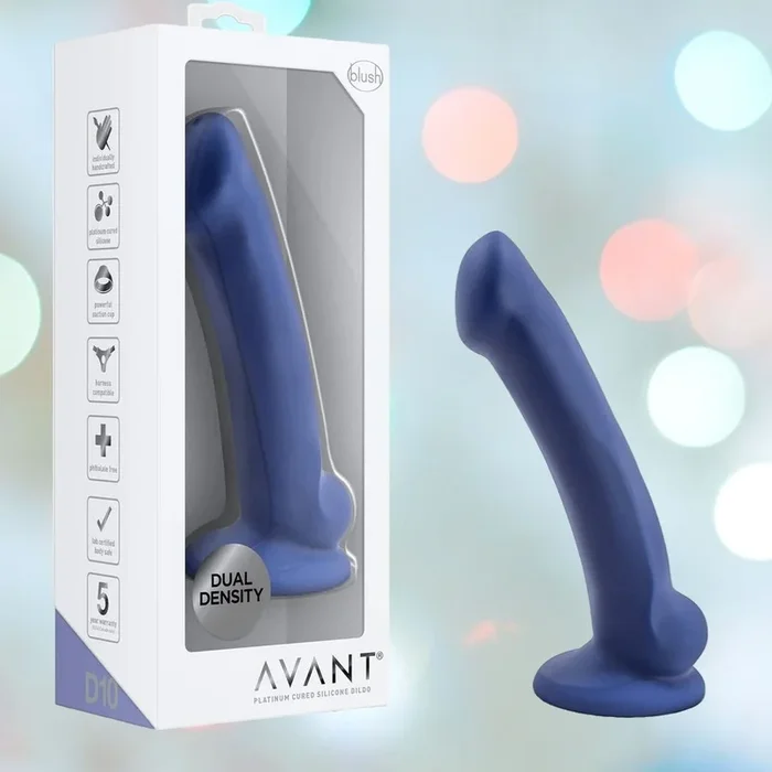 Avant D10 Ergo MINI 6.5 ” Not-Porous Silicone Dildo – Indigo