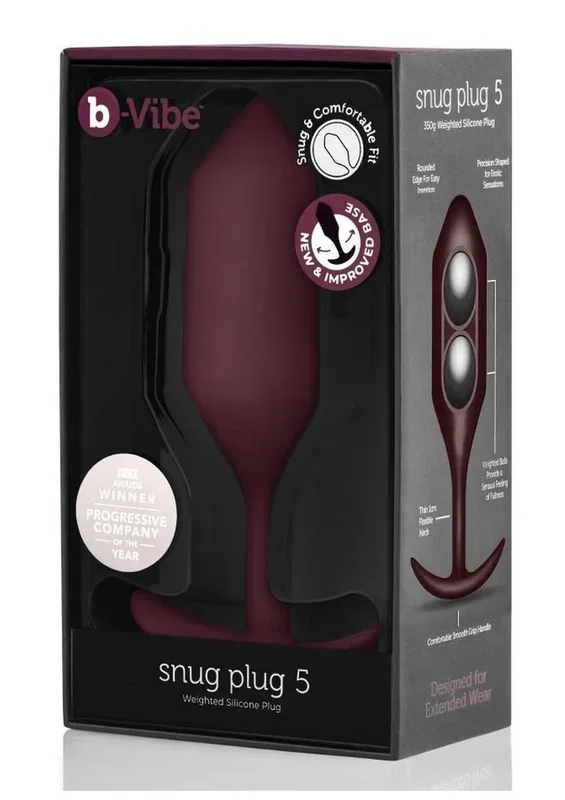 B-Vibe Snug Plug 5 Silicone Weighted Anal Plug – Dark