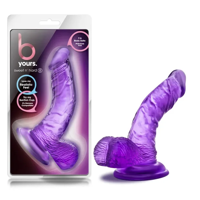 B Yours Sweet N’ Hard 8 Realistic Curved Purple 6.5-Inch Long Dildo