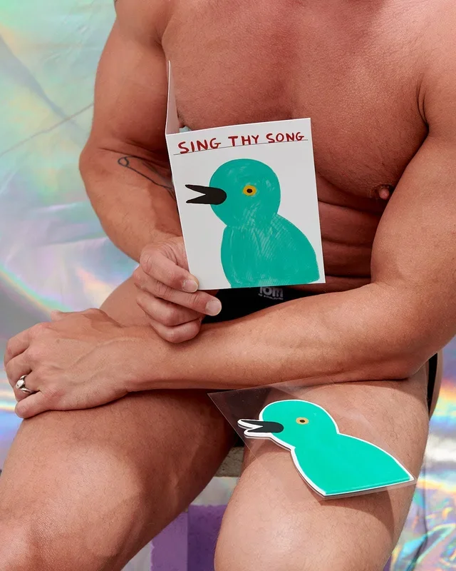 Babble Out Thy Song Puffy Sticker Card – Third Drawer Down X David Shrigley