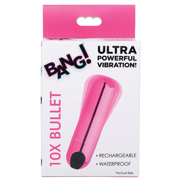 Bang! 10X Rechargeable Vibrating Metallic Bullet-Garden Pink