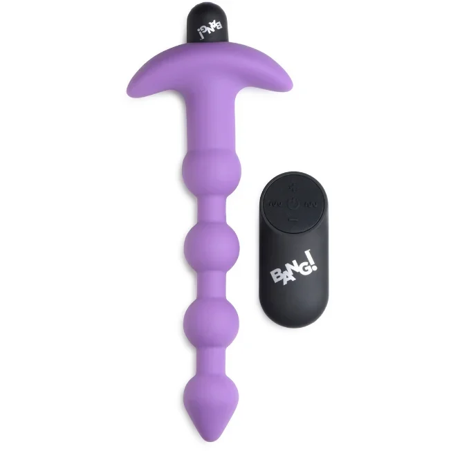 Bang – Vibrating Silicone Anal Beads and Remote Control – Purple