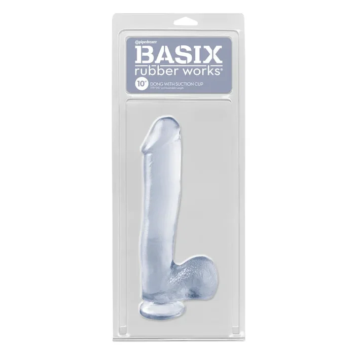 Basix Rubber Act Upon 10″ Dong with Suction Cup Clear