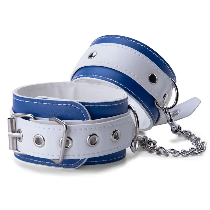 BEING FETISH BDSM Ankle Cuff Blue White