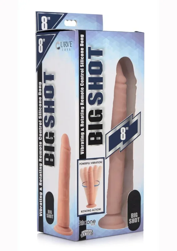 Big Shot Silicone Vibrating and Twirling Remote Control Rechargeable Dildo