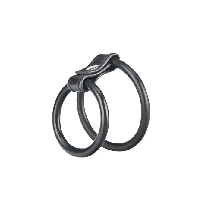 Blue Line Duo Cock & Ball Cock Ring Black