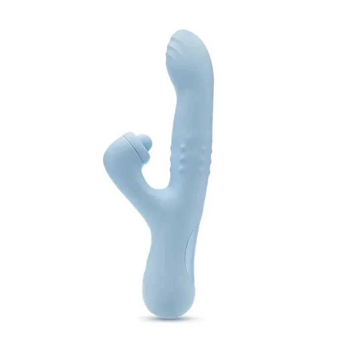 Blush Devin Rechargeable Silicone Rabbit Vibrator – Blue
