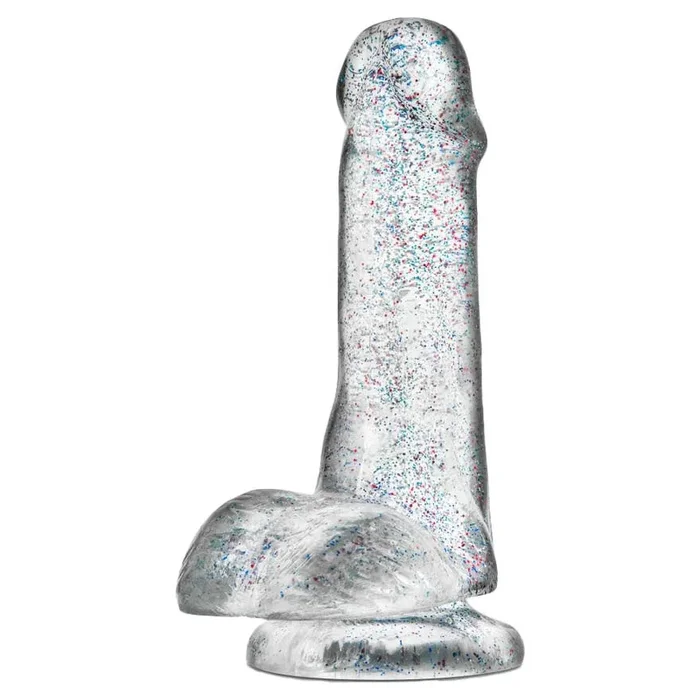 By Nature Yours Realistic Glitter Clear 6 ” Dildo with Balls and Suction Cup