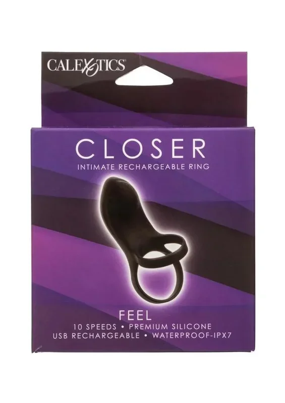 CalExotics Closer Intimate Rechargeable Ring Feel Silicone Cock Ring