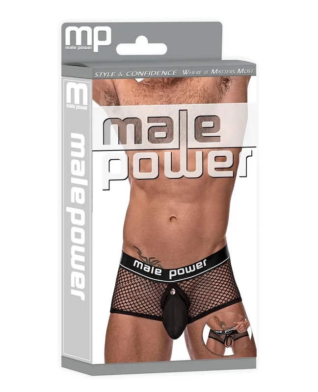 Cock Pit Fishnet Mini Cock Ring Short Black XL Adjustable