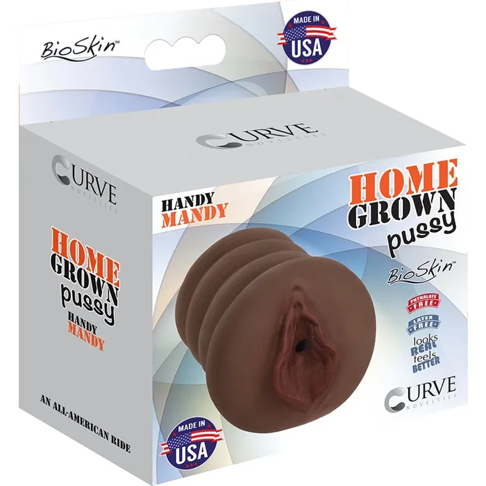 Curve Ball Toys Home Grown Pussy Handy Mandy Vaginal Stroker Brown