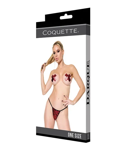 Darque Pasties w/G-String – Red/Black O/S