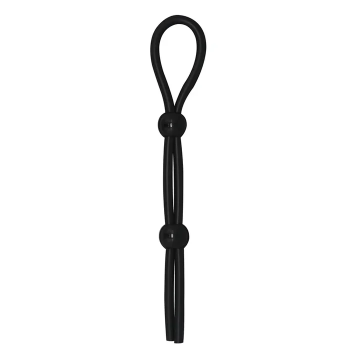 DOUBLE BARREL LONG SILICONE LASSO COCK RING – BLACK