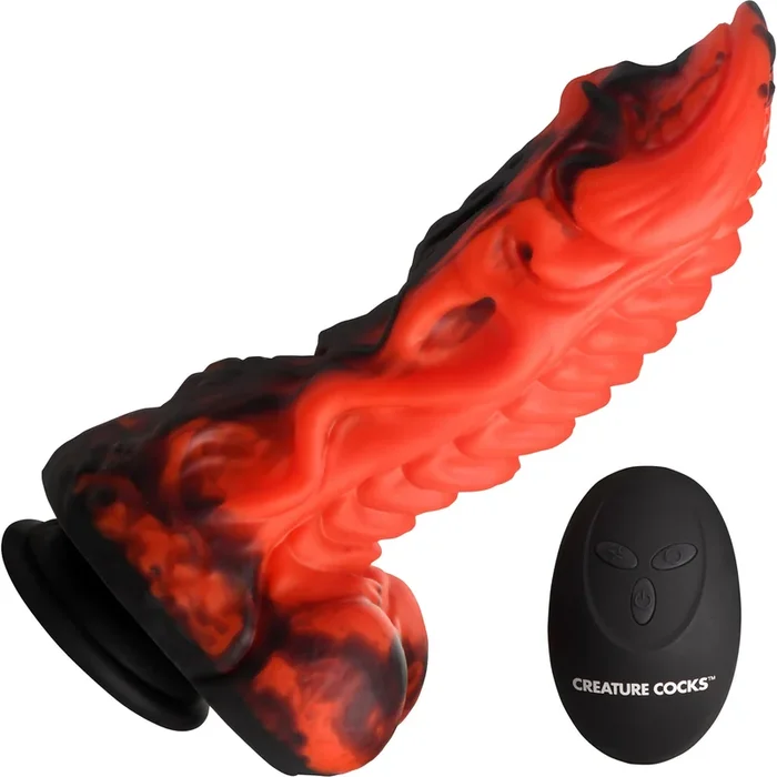 Dragon Thrust 9.5 ” Thrusting & Vibrating Silicone Suction Cup Dildo With Remote By Creature Cocks