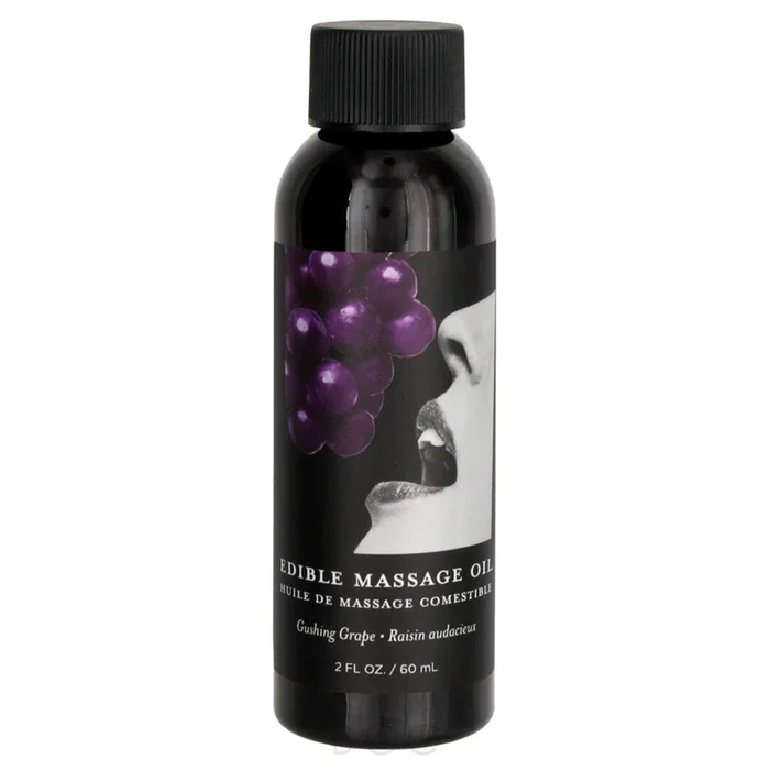 Earthly Body Edible Massage Oil – Grape, 2oz/60ml