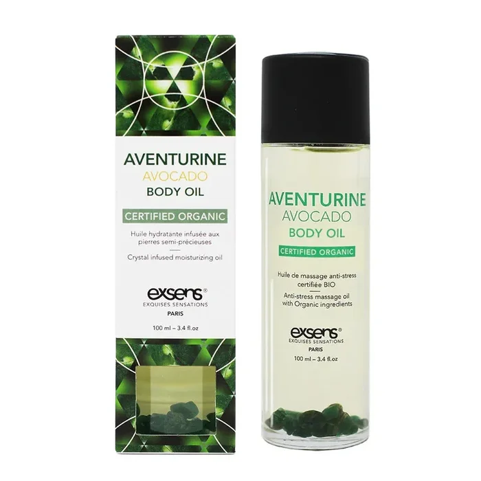 Exsens Aventurine Avocado Crystal Body Oil 3.4 oz