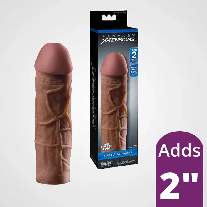 Fantasy X-Tension Mega 2″ Penis Extension Sleeve – Brown
