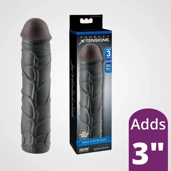 Fantasy X-Tension Mega 3″ Penis Extension Sleeve – Black