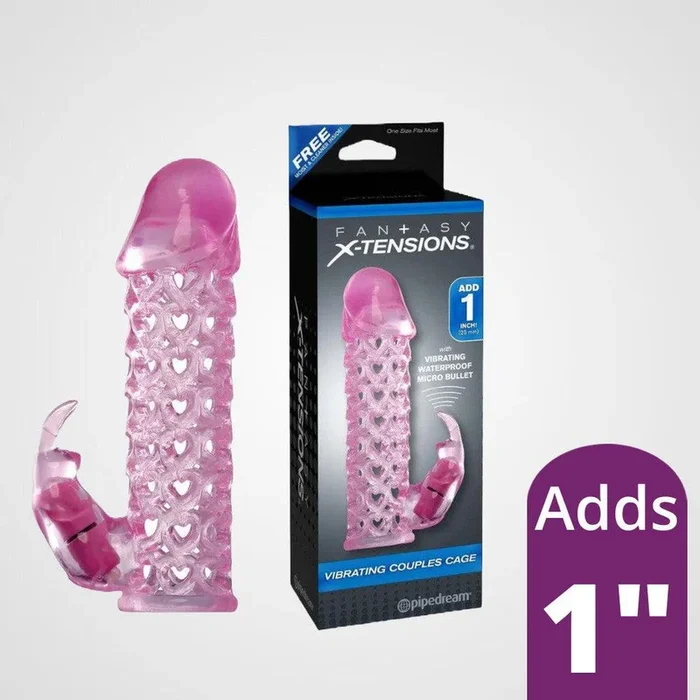 Fantasy X-Tensions “Vibrating Couples Cage” Penis Extension Sleeve