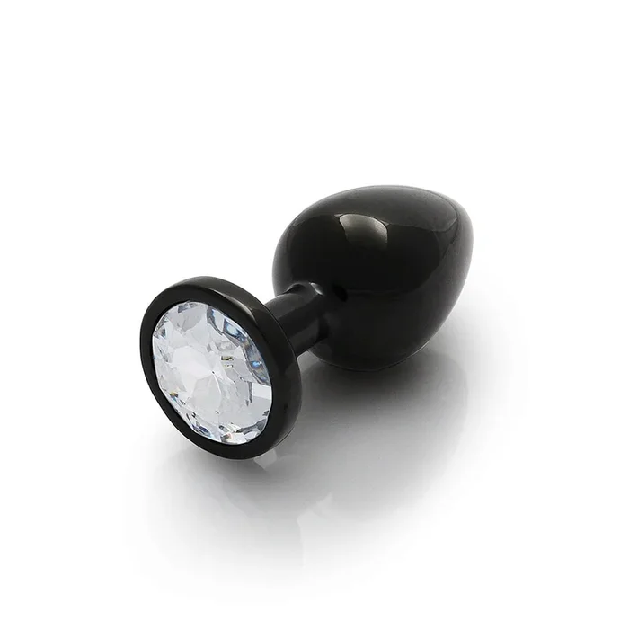 Flesh Out Gem Butt Plug – Medium, Gunmetal/Diamond