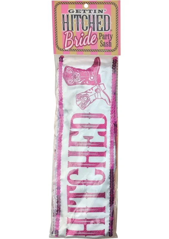 Gettin Hitched Bride Party Sash Glitter