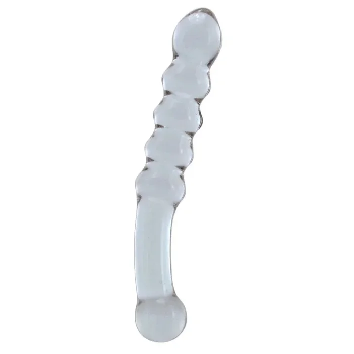 glas Purple Rain Ribbed Glass Dildo