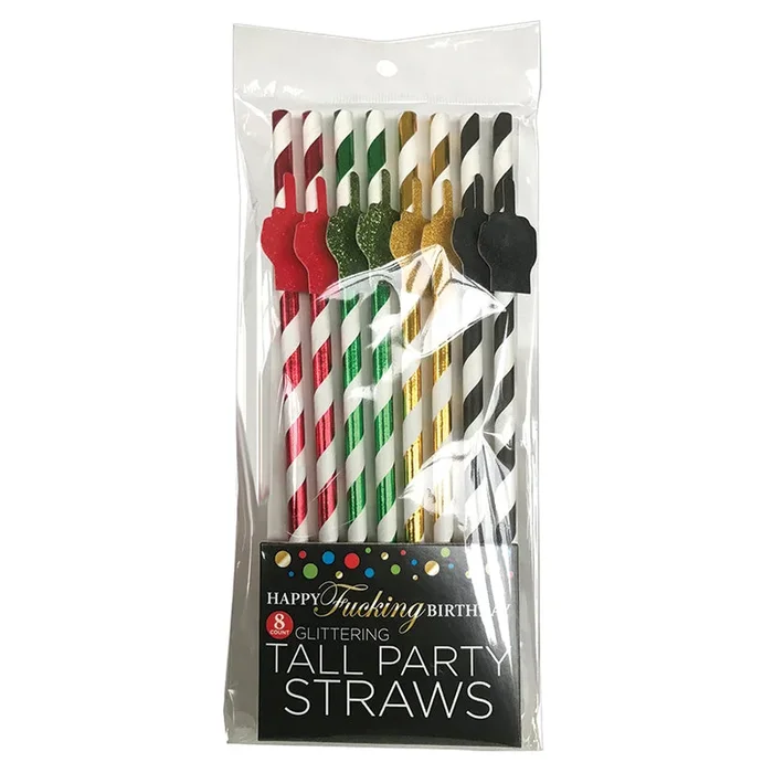 Happy F’ing Birthday Tall Party Straws