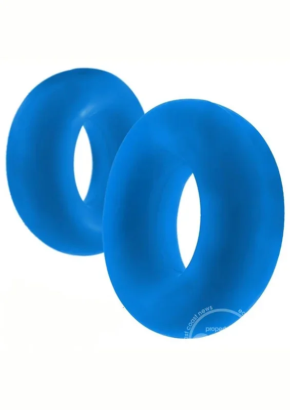 Hunkyjunk Stiffy Bulge Silicone Cock Rings (2 pack) – Teal Ice