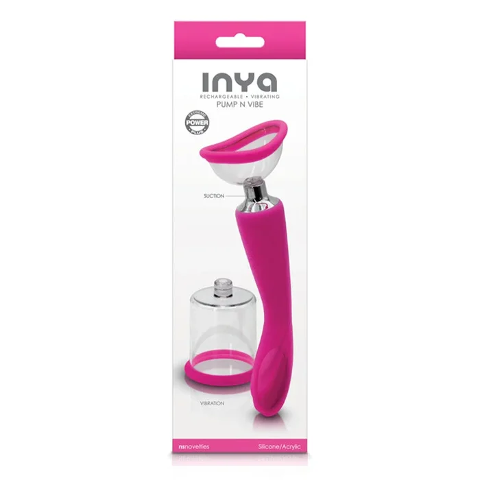 INYA Pump and Vibe With Interchangeable Suction Cups – Pink