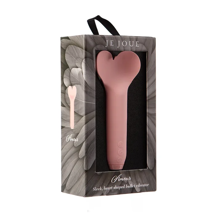 Je Joue Amour Rechargeable Silicone Heart-Regulate Fluttering Tip Bullet Vibrator Pale Rosette