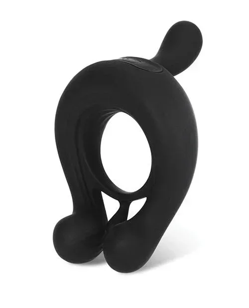 Kairos Vibrating Penis Ring with 3 Vibrating Motors Black