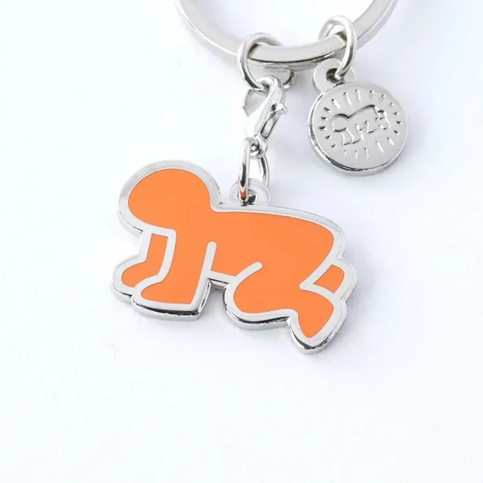 Keith Haring Orange Radiant Baby Keyclip
