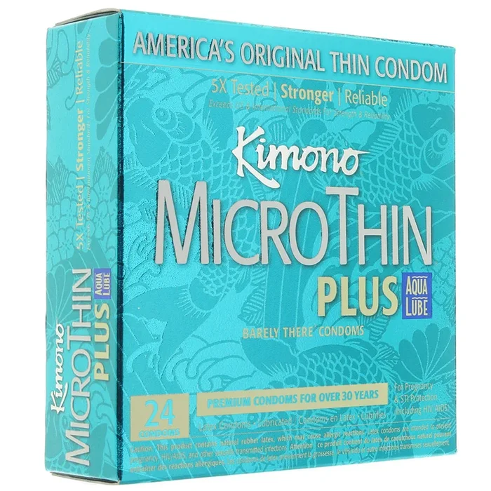Kimono MicroThin Plus Aqua Lube Condoms in 24 Pack