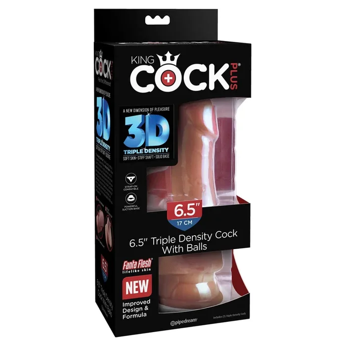 King Cock Plus 6.5″ Triple Density Cock With Balls Tan