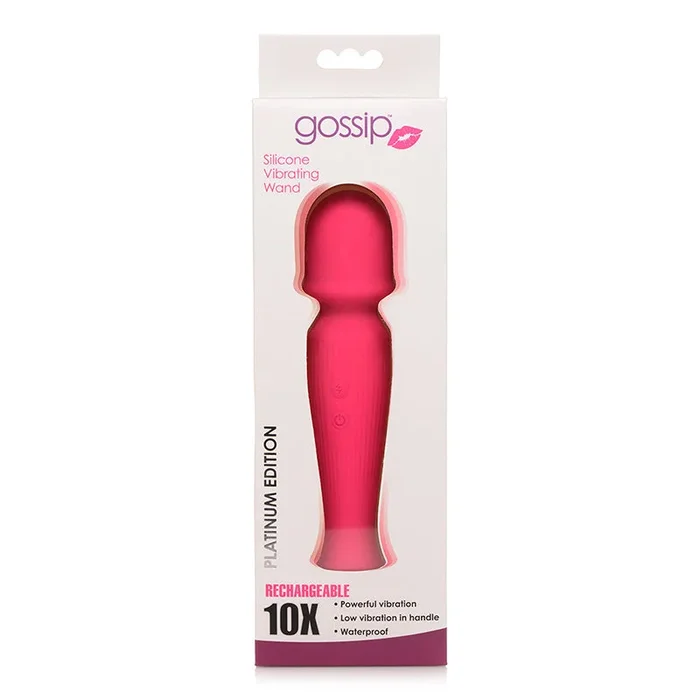 Kink Toys Gossip Rechargeable Silicone Wand Vibrator Magenta