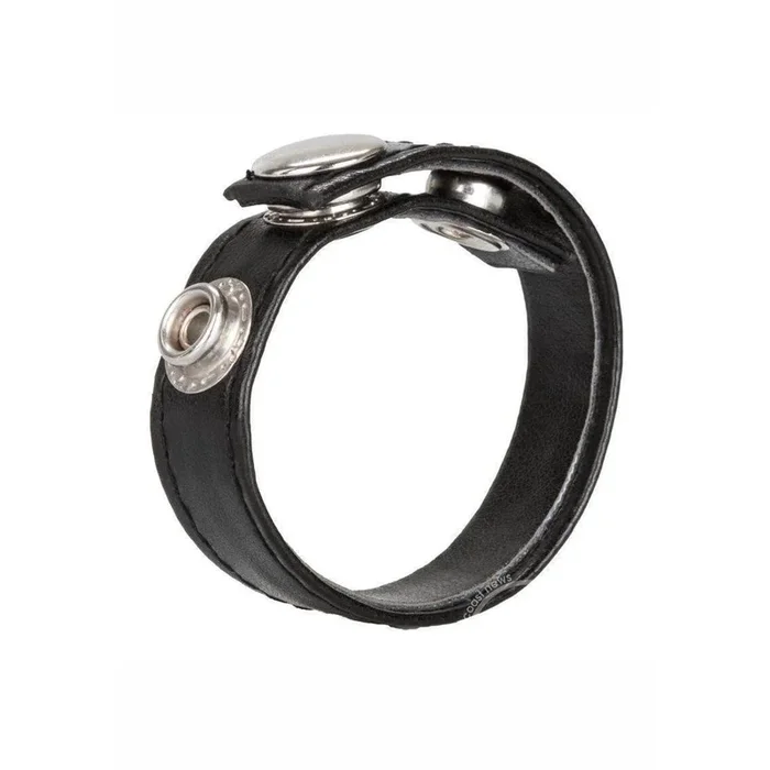 Leather 3 Snap Adjustable Penis Ring Erection Enhancer