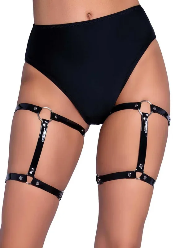 Leg Avenue Dual Strap Studded Thigh High Garters