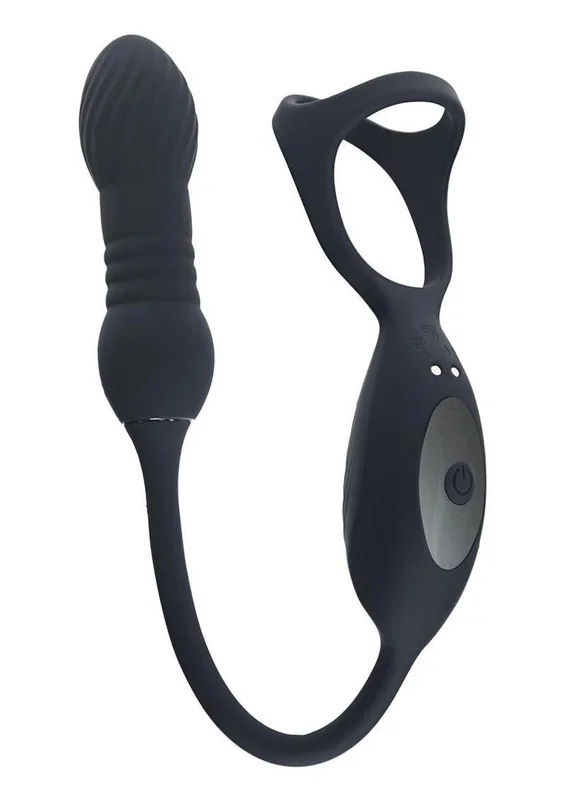 Levelz Vibrating & Thrusting Silicone Rechargeable Tri-O Cock Ring with Prostate Stimulator