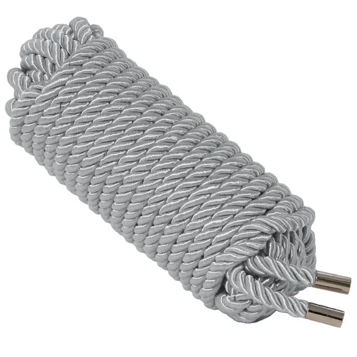 Love In Leather Satin Bondage Rope 10 Metre – Silver