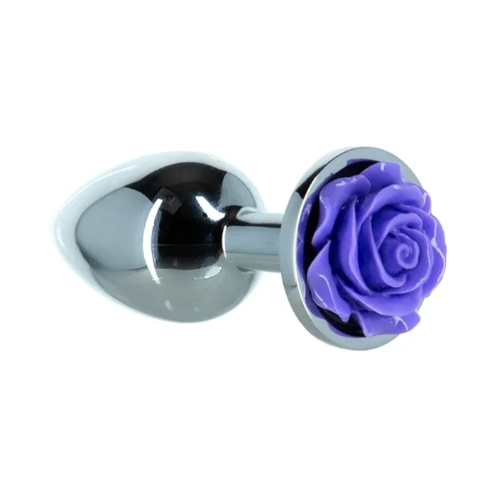 Lux Active Rose Metal Butt Plug 3 In. Purple