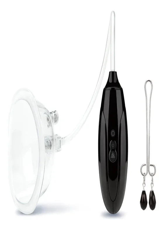 Lux Fetish Rechargeable Pussy Pump with Clit Clamp